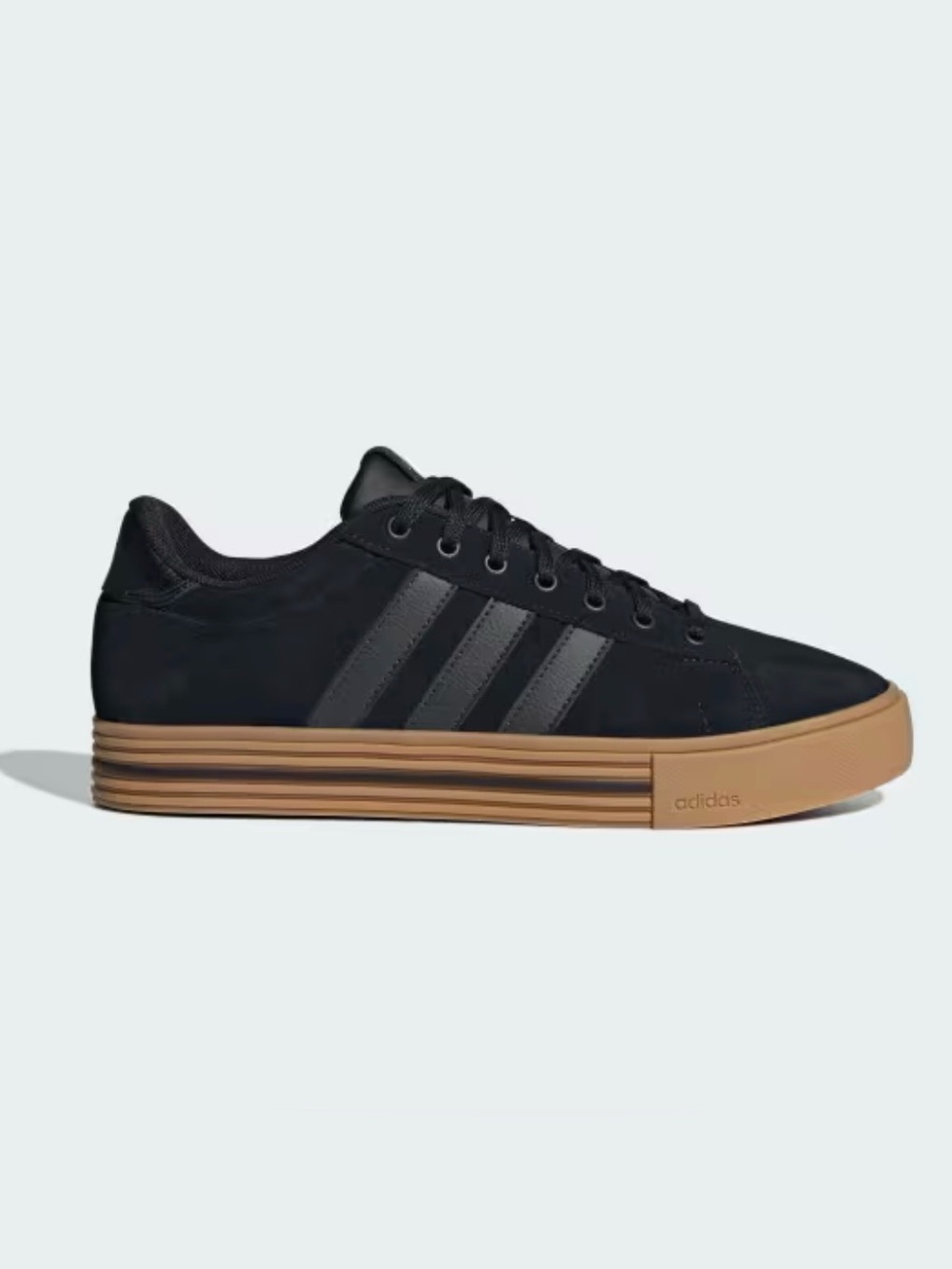 Adidas Daily 4.0 Men's Black Suede Low-Top Sneakers with Gum Sole Size 7